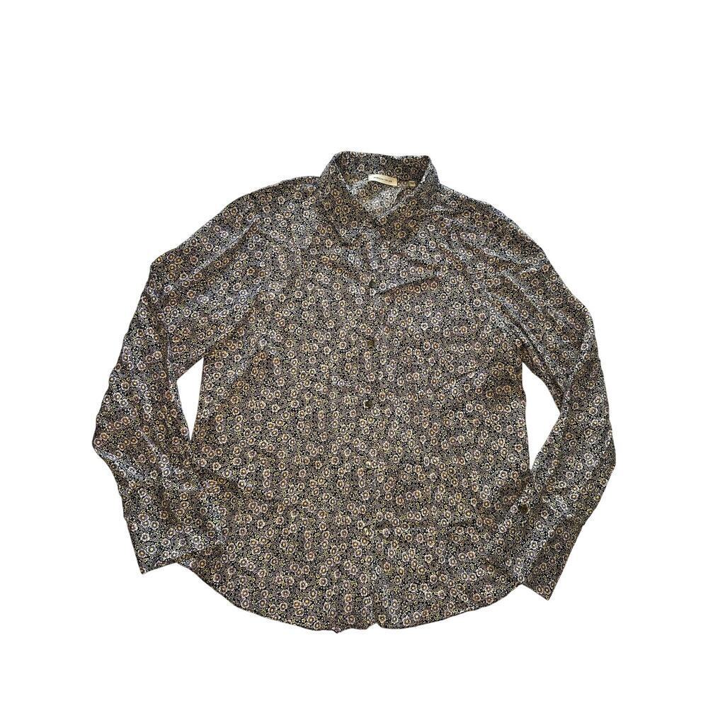 Rebecca Taylor Violet Fleur Silk Button Down Shirt Size 10‎